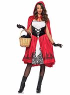 Red Riding Hood, costume dress, lacing, eyelash lace, cape
